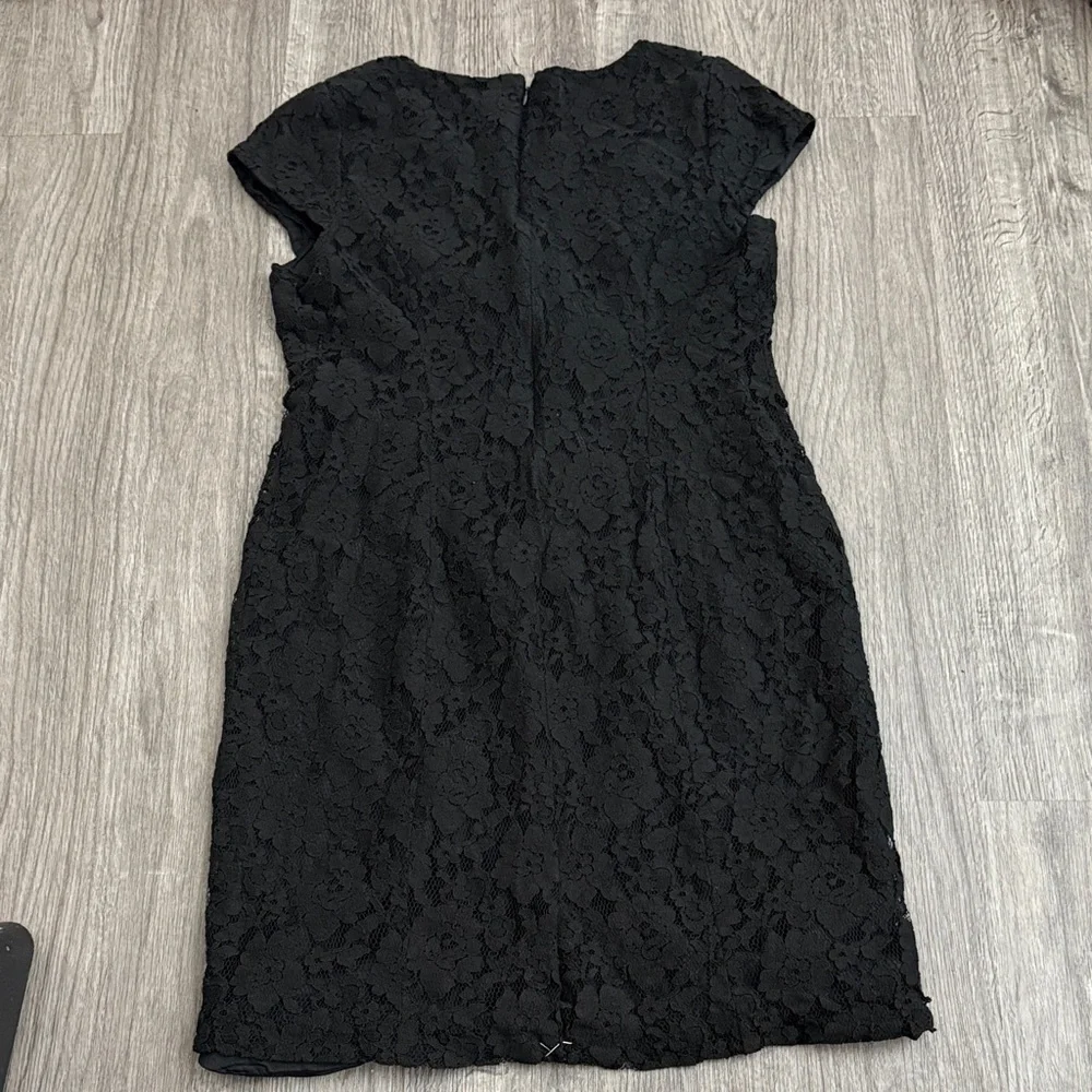 J. Crew Black Floral Lace Midi Dress